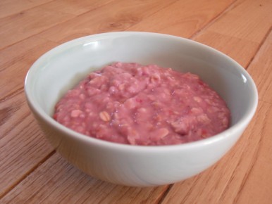 bouillie d'avoine lait framboise