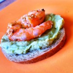 toast guacamole crevettes sésame