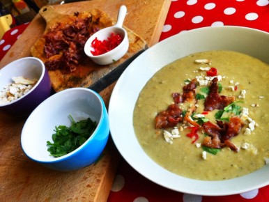 soupe maïs crevettes poireaux pommes de terre