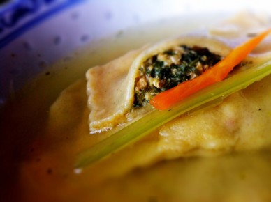 maultaschen, ravioli épinards-poulet
