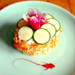 gâteau pain crudités et fromage frais