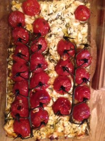 Tomates cerises et feta rôties