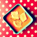 Soupe de tomates rôties, grilled cheese