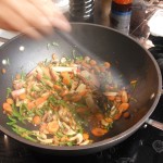 Wok de légumes croquants