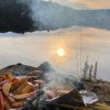 Barbecue sur les bords d'un lac dans le Morbihan